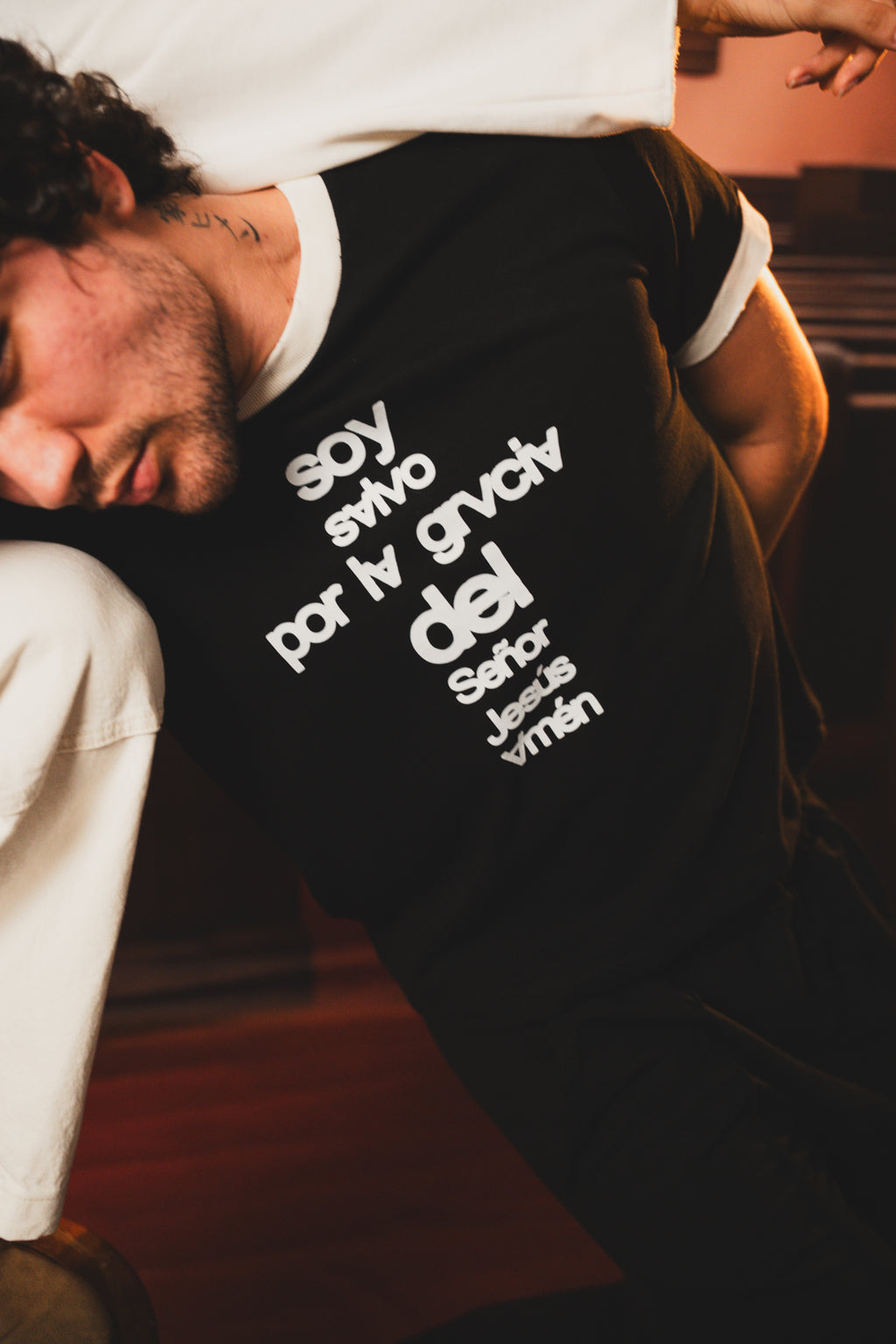 SOY SALVO RINGER VINTAGE TEE BLACK
