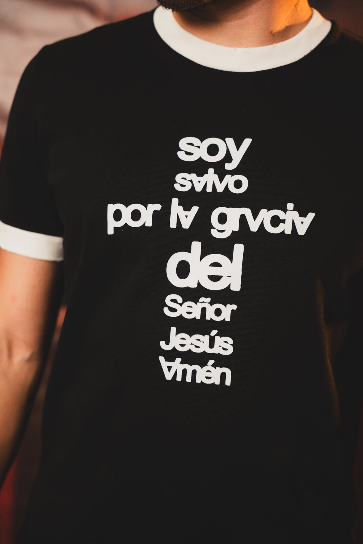 SOY SALVO RINGER VINTAGE TEE BLACK