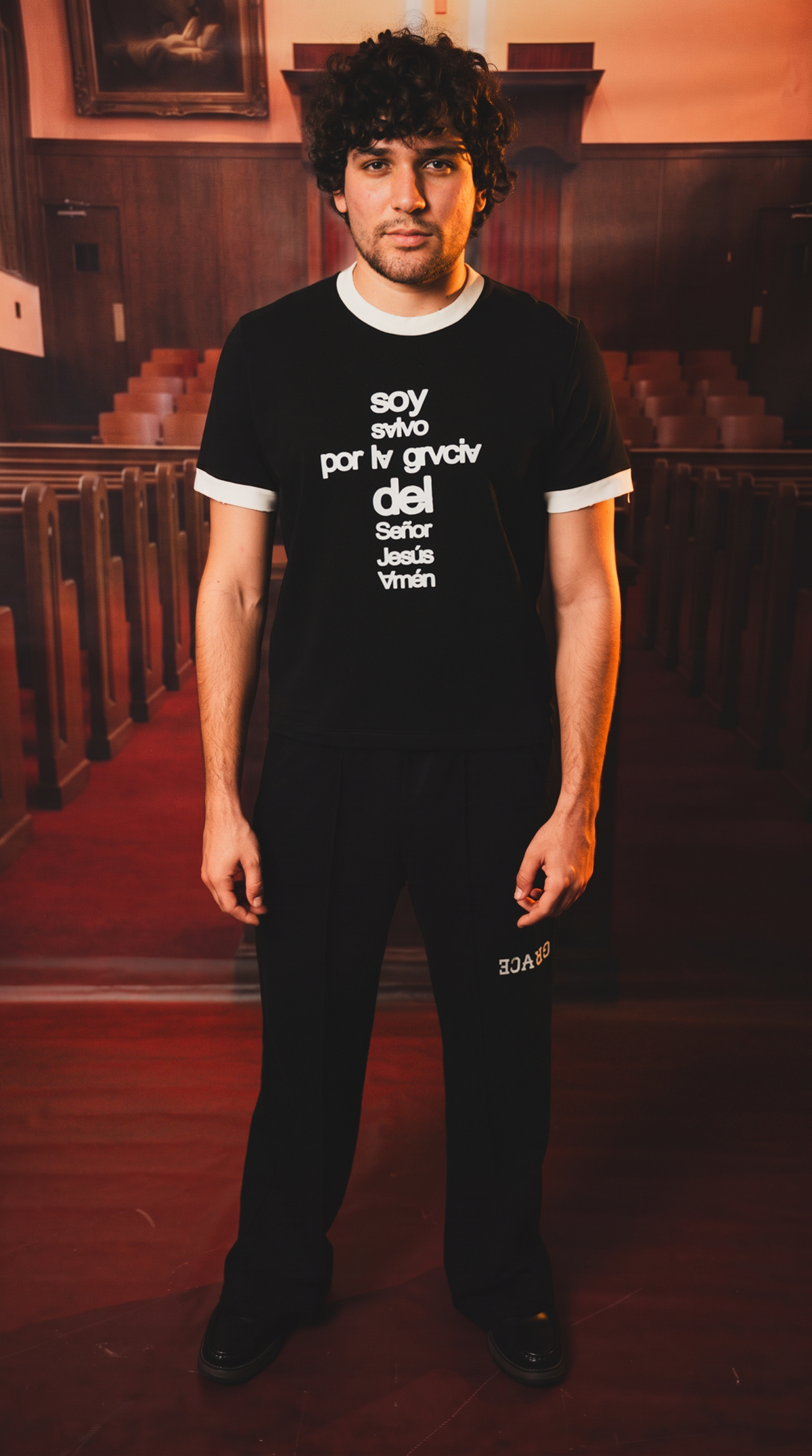 SOY SALVO RINGER VINTAGE TEE BLACK