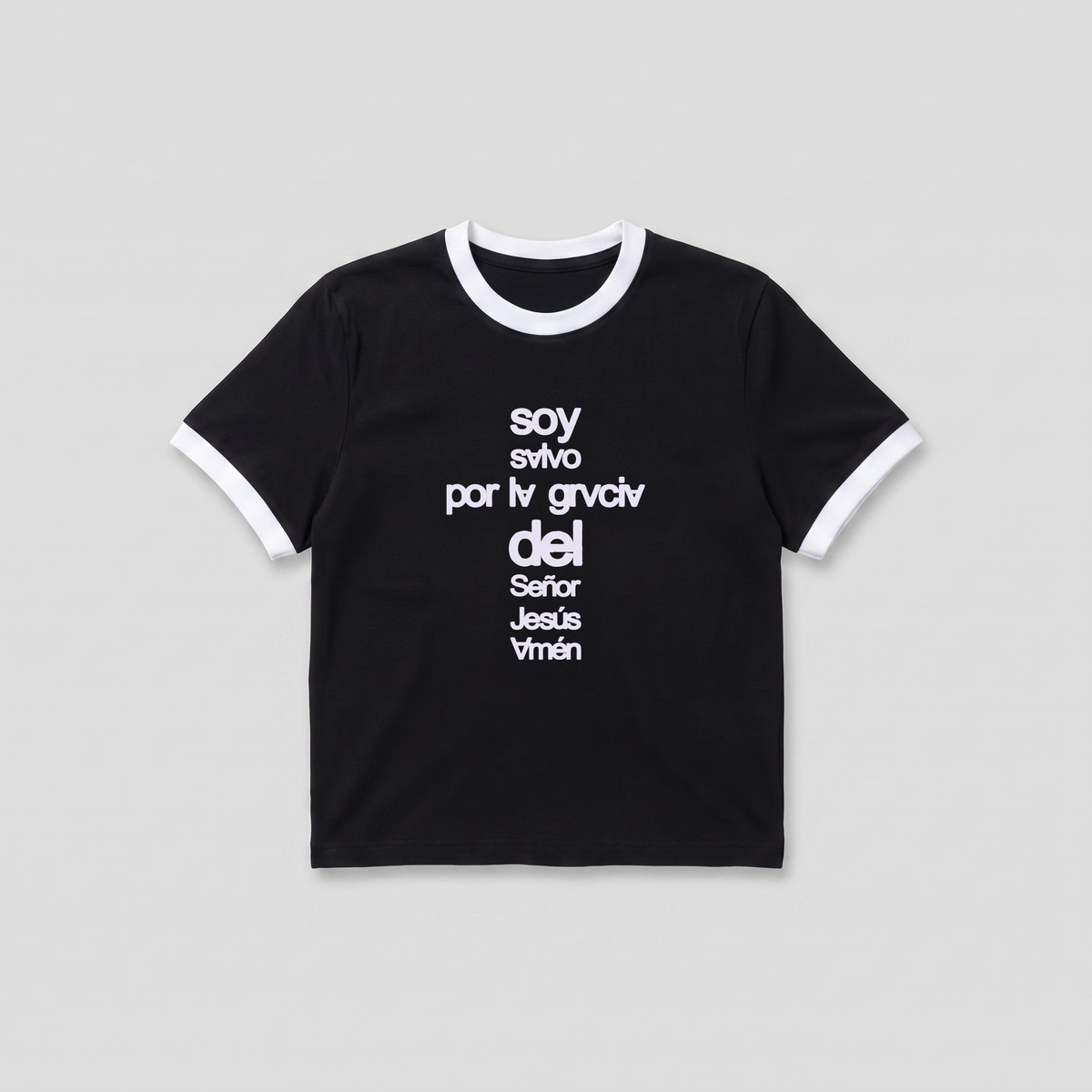 SOY SALVO RINGER VINTAGE TEE BLACK
